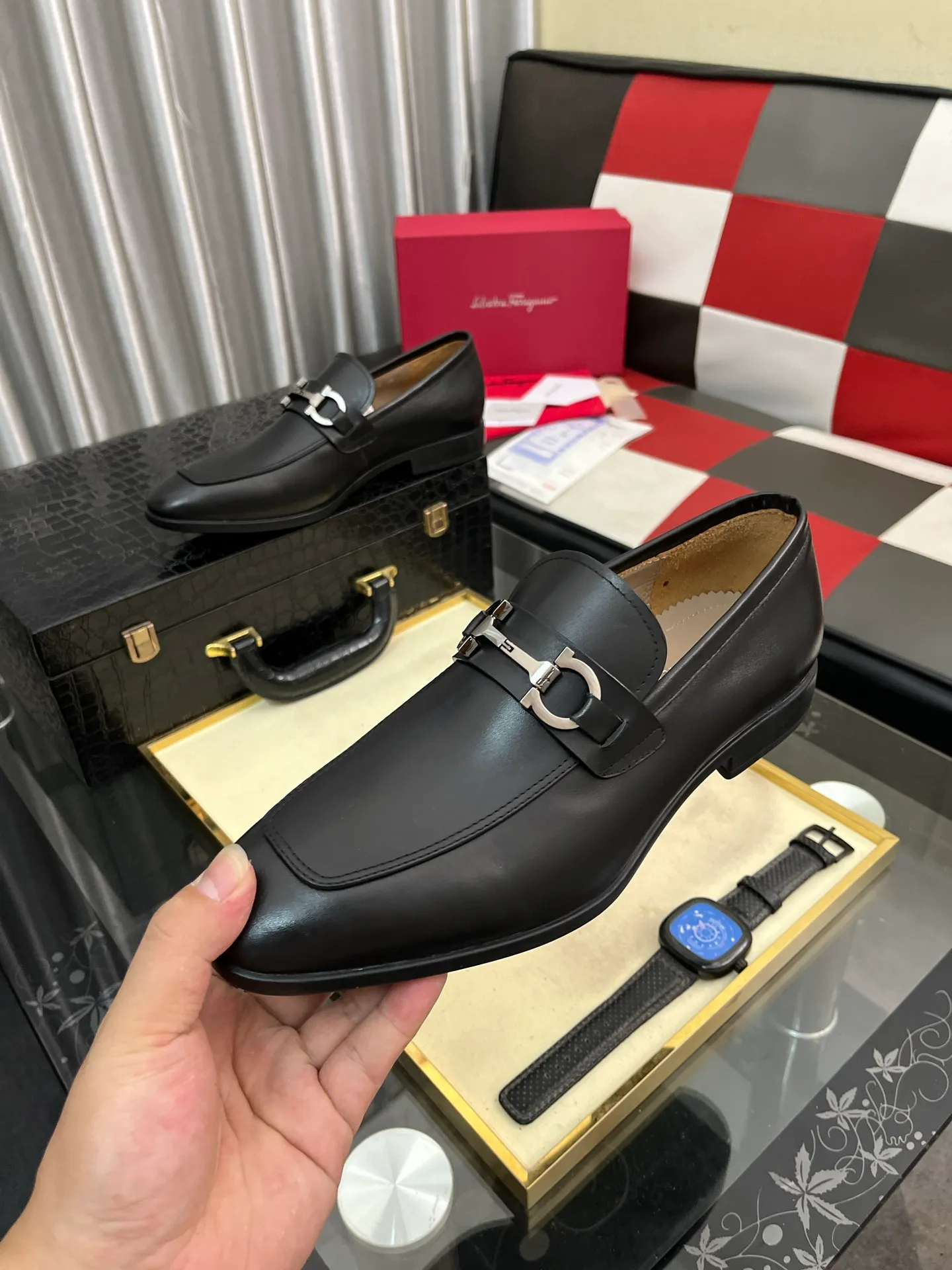 Men's shoes 💰600⌚️⌚️[Salvatore Ferragamo] Ferragamo business leather shoes, 1:1 top purchasing quality, imported selected original calfskin for the uppers, imported original soft water-dyed cowhide for the inner feet, imported original customized Italian handmade lightweight foam outsole, size: 39-44 5️⃣ options available
